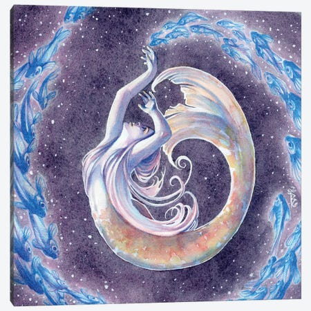 Burrier Moonglow Mermaid Canvas Print #BIE10} by Sara Burrier Canvas Print