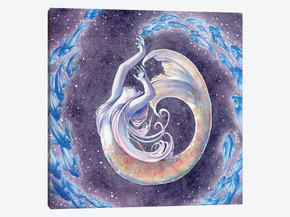 Burrier Moonglow Mermaid by Sara Burrier 1-piece Canvas Art
