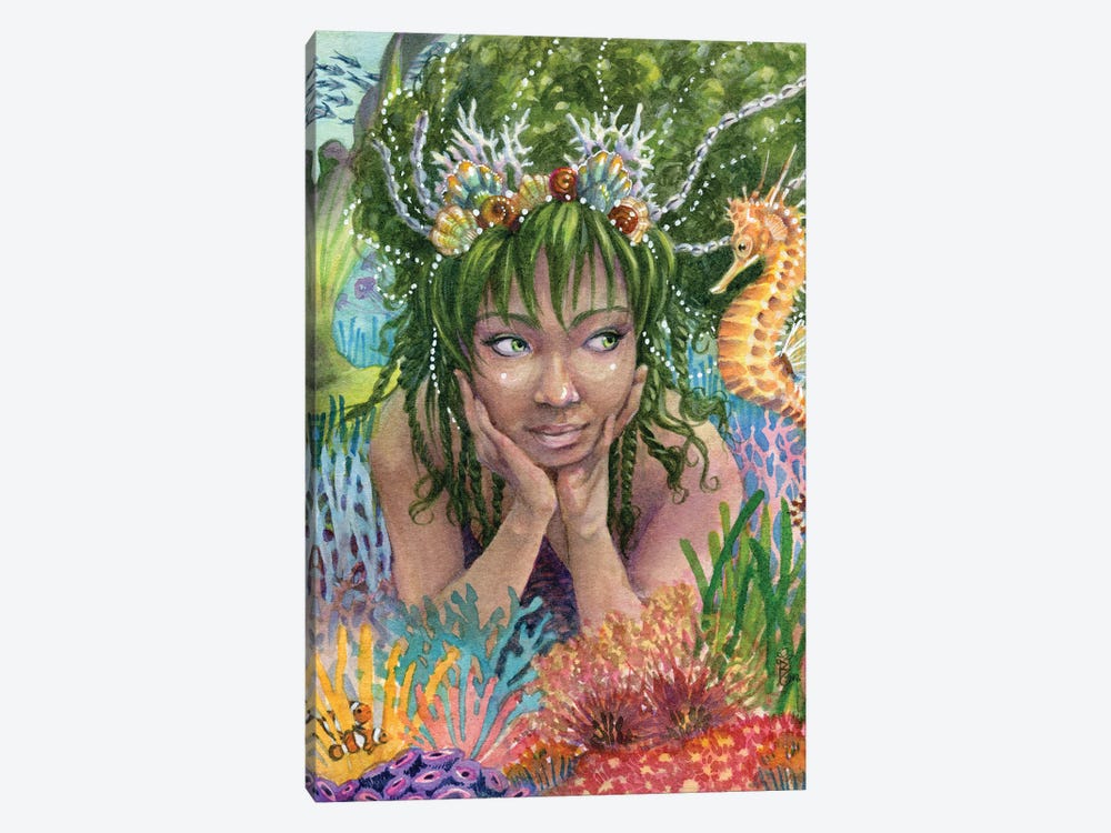 Call To The Court Mermaid by Sara Burrier 1-piece Canvas Wall Art
