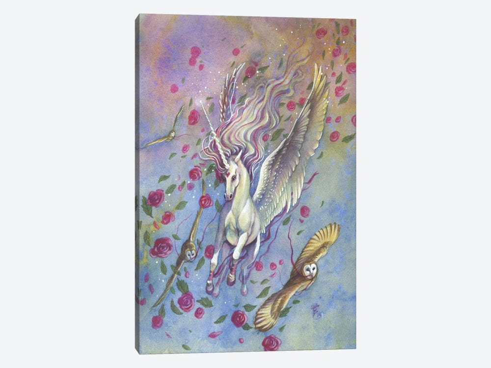Cupid Unicorn by Sara Burrier 1-piece Canvas Print