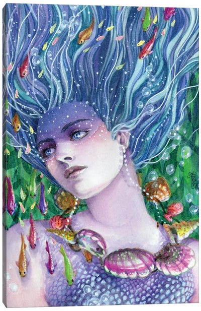Decension Mermaid Canvas Art Print - Sara Burrier