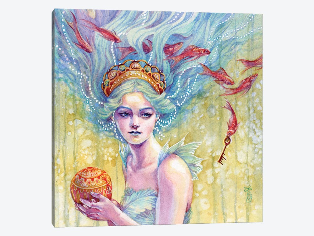 A Royal Gift Mermaid by Sara Burrier 1-piece Canvas Print
