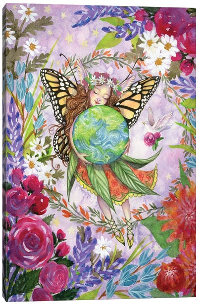 Earth Love Canvas Art Print - Monarch Butterflies