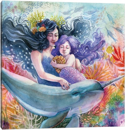 Embrace The Magic Mermaid Canvas Art Print - Narwhal Art