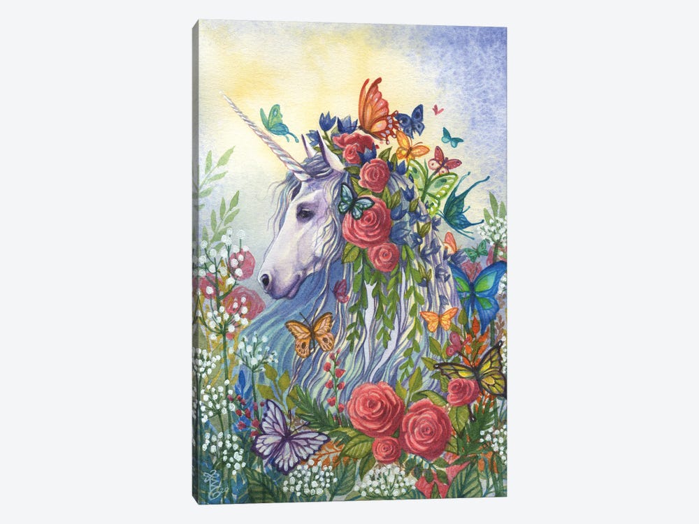 Flora Unicorn by Sara Burrier 1-piece Canvas Print