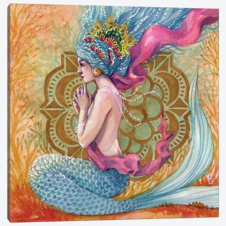 Focus Mermaid Canvas Print #BIE27} by Sara Burrier Canvas Print