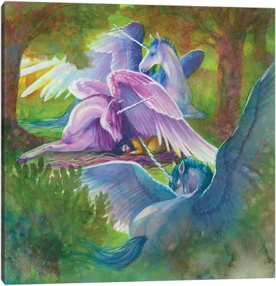 Forest Guardians Canvas Art Print - Unicorn Art