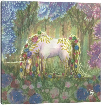 Gardenia Canvas Art Print - Unicorn Art