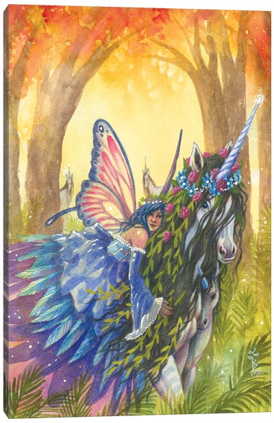 Highlander Unicorn Canvas Art Print - Unicorn Art