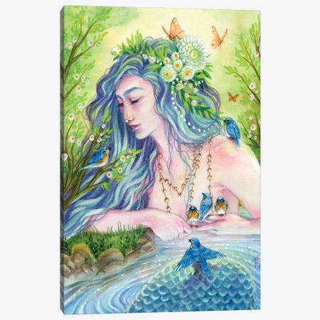 Lady Of The Lake Mermaid Canvas Print #BIE40} by Sara Burrier Canvas Artwork
