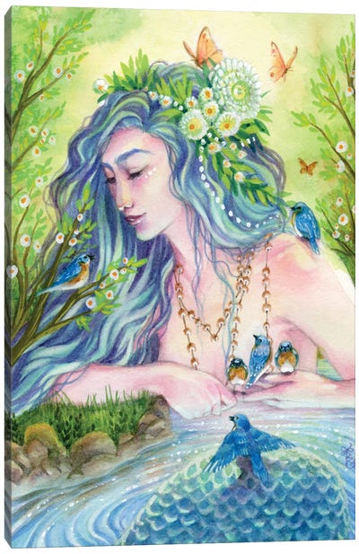 Lady Of The Lake Mermaid Canvas Art Print - Sara Burrier