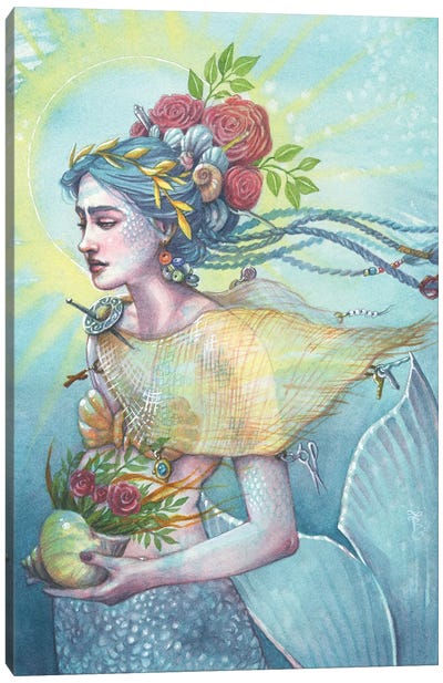 Left Behind Mermaid Canvas Art Print - Sara Burrier