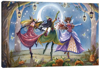 Moon Dance Canvas Art Print - Pumpkins