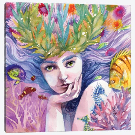 Mystic Mermaid Canvas Print #BIE50} by Sara Burrier Canvas Print