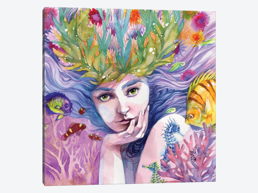 Mystic Mermaid by Sara Burrier 1-piece Canvas Wall Art