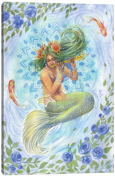 Pond Of Melody Mermaid Canvas Art Print - Sara Burrier