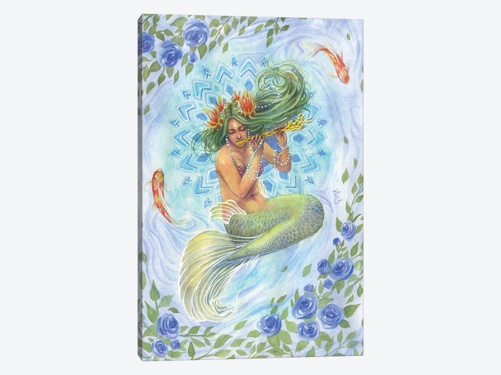 Pond Of Melody Mermaid by Sara Burrier 1-piece Canvas Art
