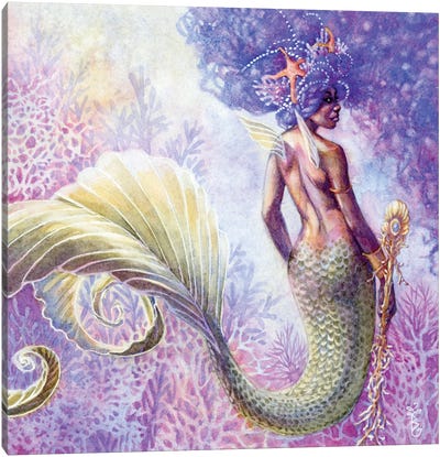 Reefwarrior Mermaid Canvas Art Print - Sara Burrier