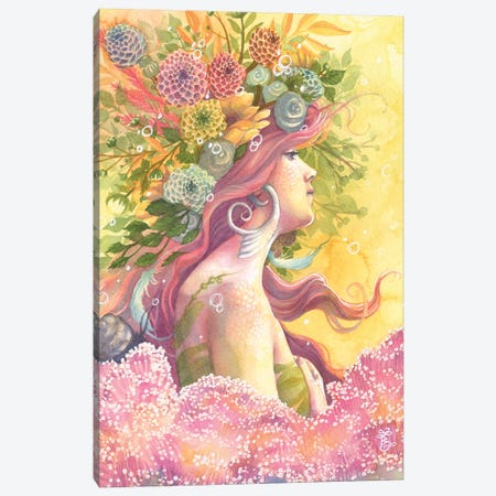 Rest Mermaid Canvas Print #BIE58} by Sara Burrier Art Print