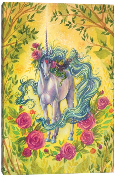 River Unicorn Canvas Art Print - Unicorn Art