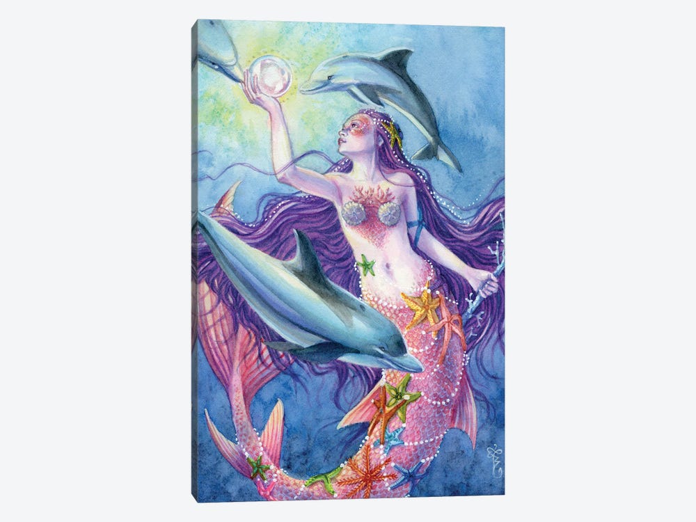 Sea Star Princess Mermaid by Sara Burrier 1-piece Canvas Art Print