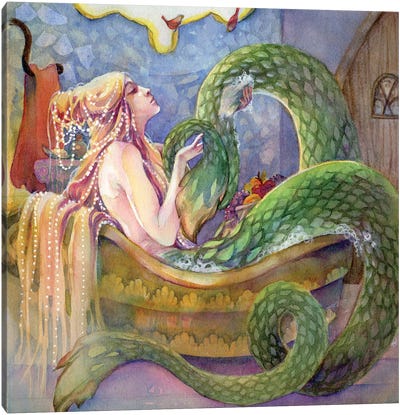 Serpentine Canvas Art Print - Mermaid Art