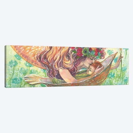 Tenderness Mermaid Canvas Print #BIE74} by Sara Burrier Canvas Wall Art
