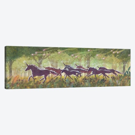 The Gallop Unicorn Canvas Print #BIE76} by Sara Burrier Canvas Artwork