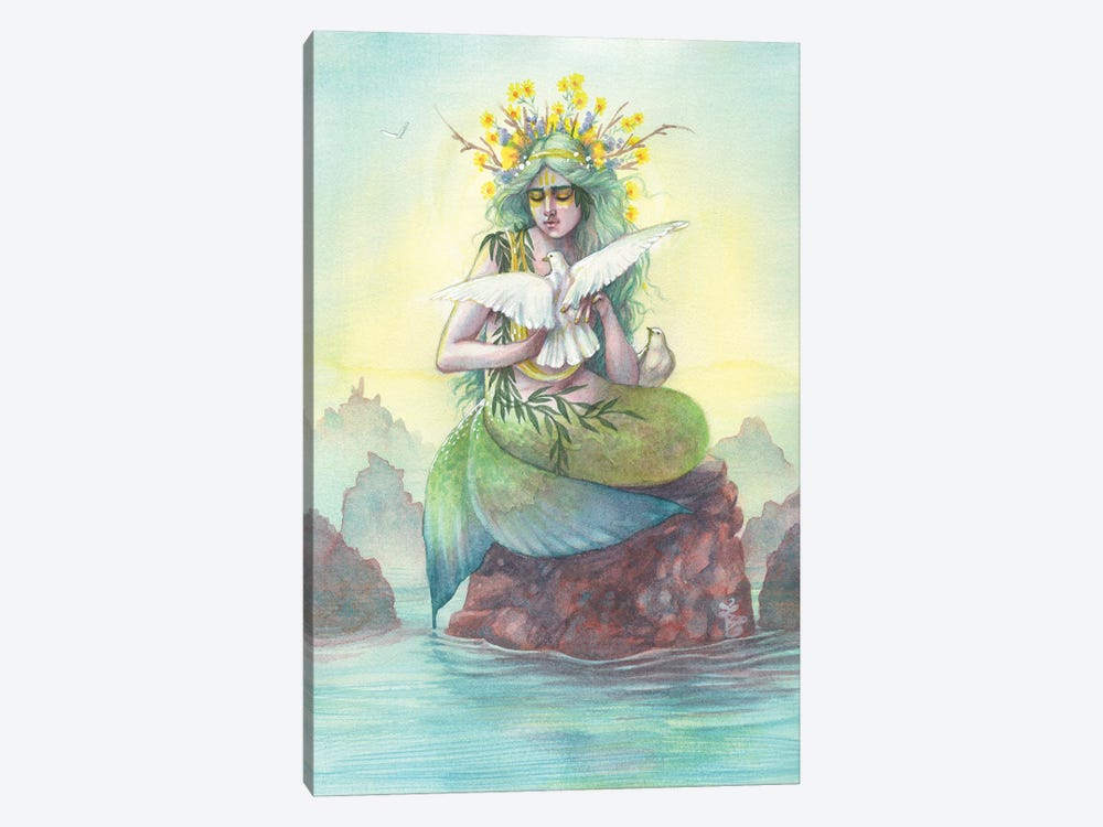 The Message Mermaid by Sara Burrier 1-piece Canvas Print