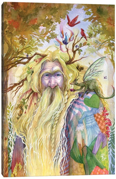 Willow And Oak Fairy Canvas Art Print - Oak Tree Art