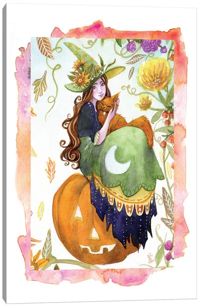 Witch I Canvas Art Print - Pumpkins