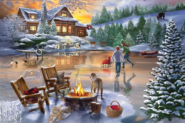 Lakes: Evening Skate by Bigelow Illustrations