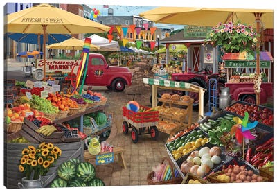Farmers Market Day Canvas Art Print