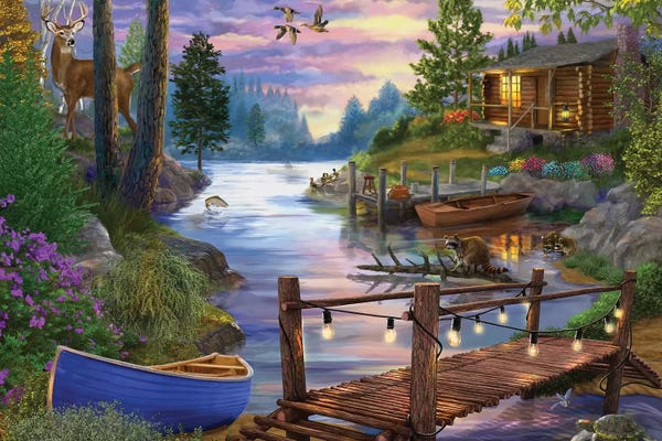 Bigelow Illustrations: Footbridge by the Lake by Bigelow Illustrations