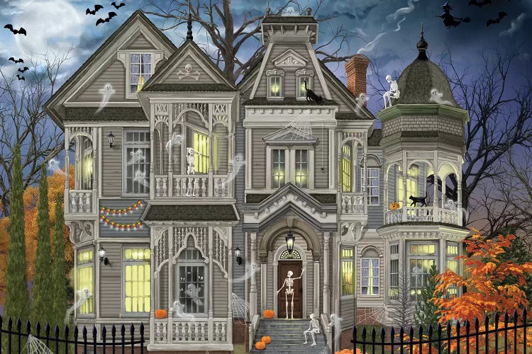 Halloween House by Bigelow Illustrations wall art