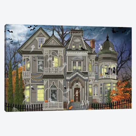 Halloween House Canvas Print #BII28} by Bigelow Illustrations Canvas Artwork