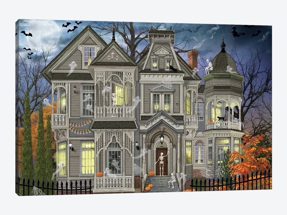 Halloween House by Bigelow Illustrations 1-piece Art Print