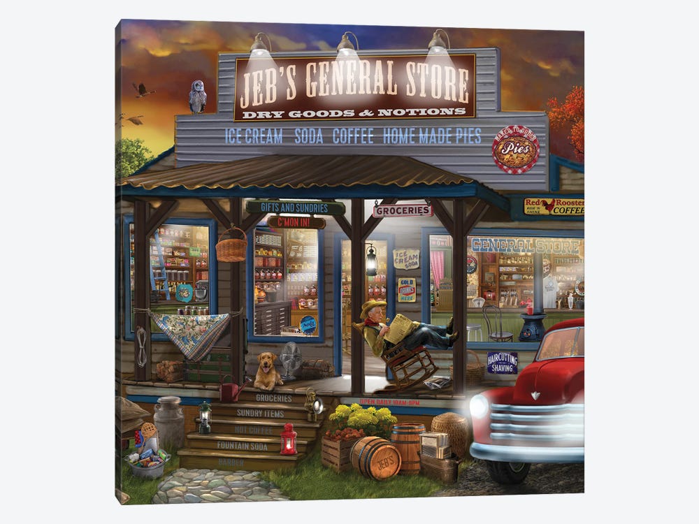 Jebs General Store by Bigelow Illustrations 1-piece Canvas Art Print