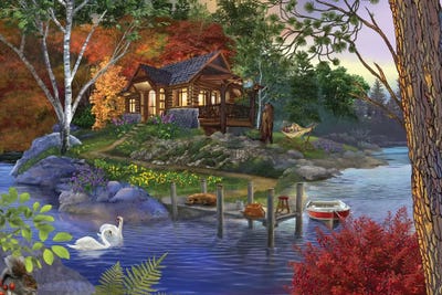 Memory Lake by Bigelow Illustrations metal wall art