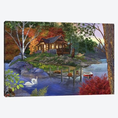 Memory Lake Canvas Print #BII39} by Bigelow Illustrations Canvas Art Print