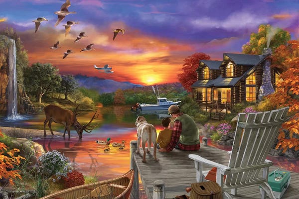 Cabins: Sunset Cabin 11-25 by Bigelow Illustrations