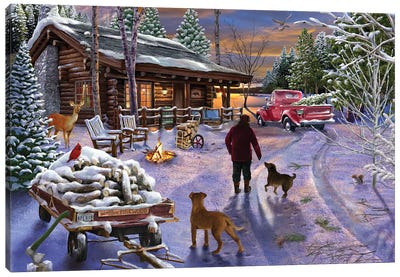 Winter Refuge Canvas Art Print - Holiday Décor
