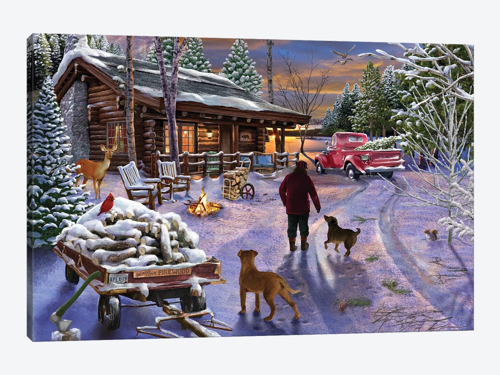 Winter Refuge by Bigelow Illustrations 1-piece Canvas Art