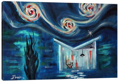 Uptown Starry Night Canvas Art Print - Angela Bisson