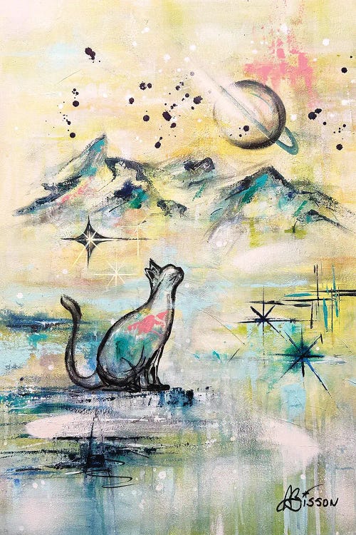 Space Cat I by Angela Bisson wall art