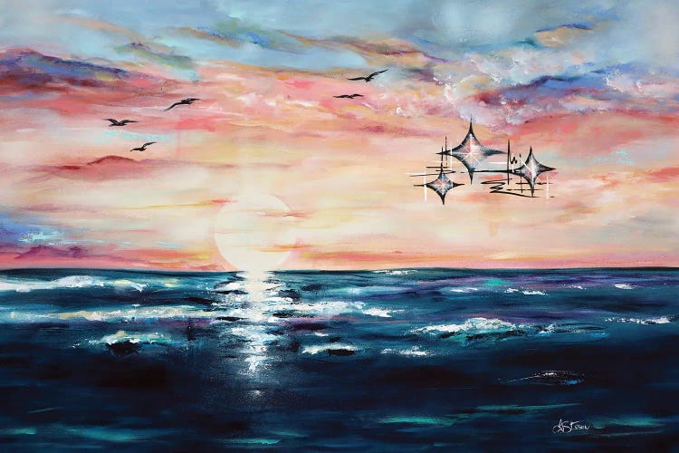 Midcentury Sunrise by Angela Bisson wall art