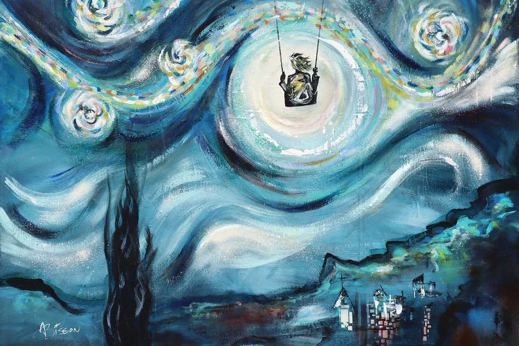 Starry Night Dream by Angela Bisson wall art