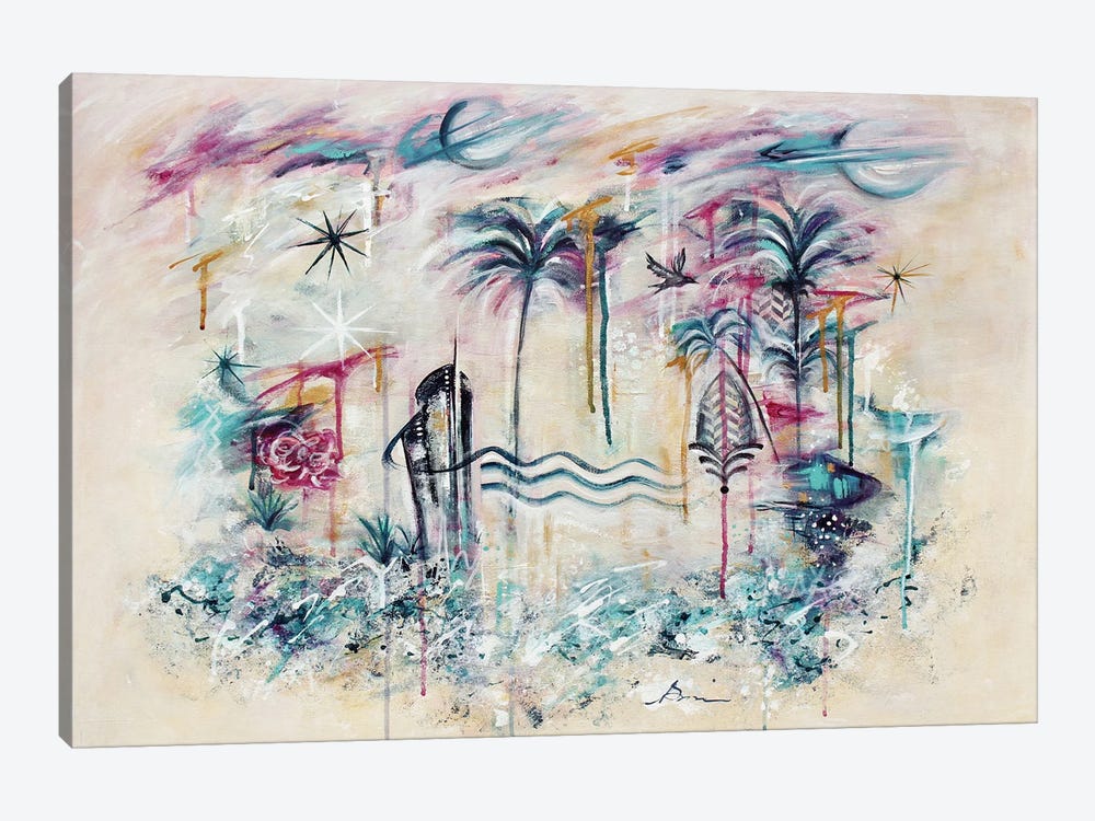 Kokomo VIII Art Deco Tropical by Angela Bisson 1-piece Canvas Wall Art