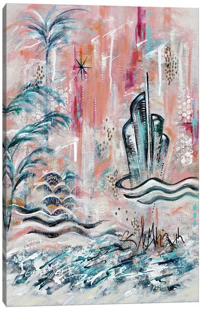 Kokomo X Art Deco Tropical Canvas Art Print - Angela Bisson