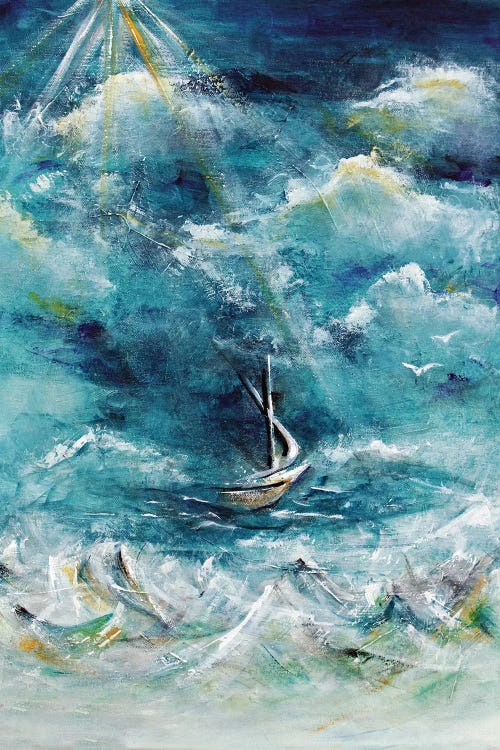 Boat In The Storm, Jesus Calming The Sea